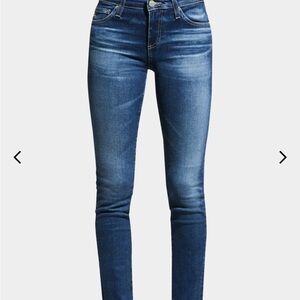 AG Adriano Goldschmied Dark Blue Skinny Jeans The Prima Crop Mid Rise